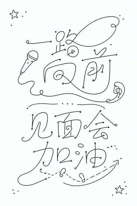 极简手写字形书店分享会横幅
