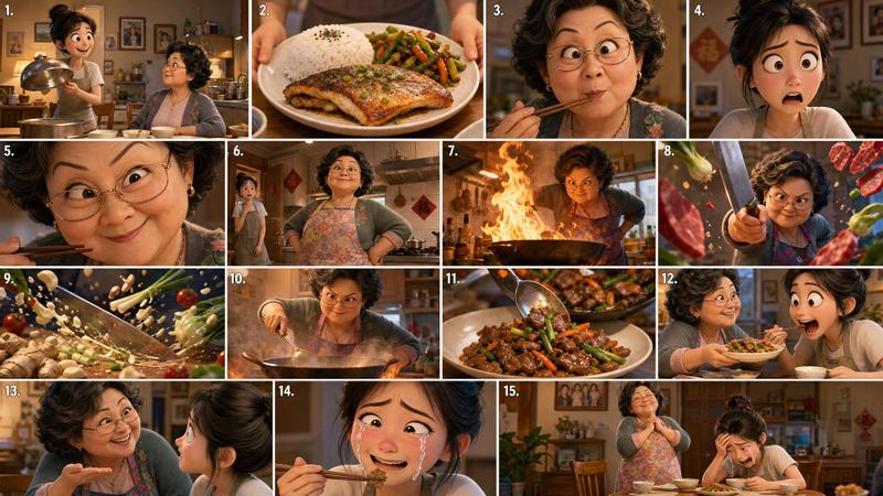 3D可爱风母女厨艺对决动画短片
