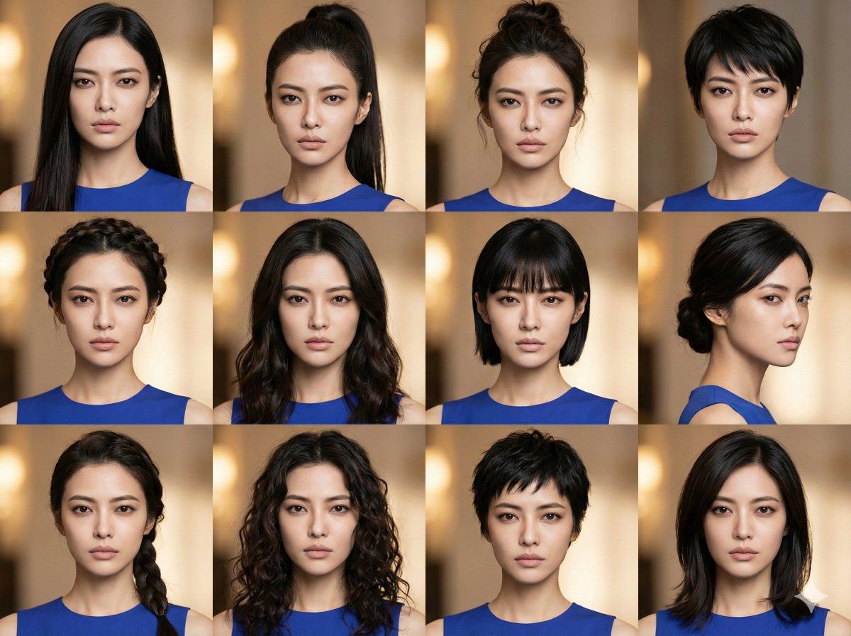 百变发型美妆九宫格写真集