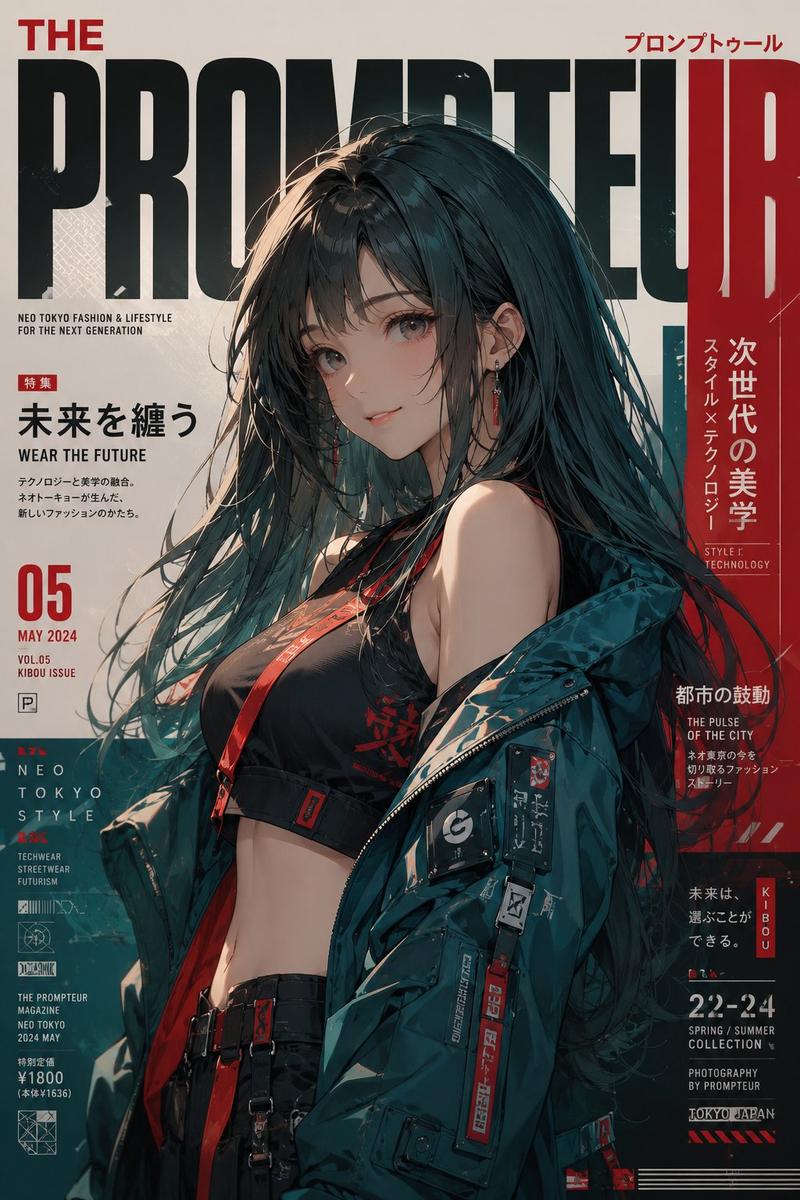 新东京高级时尚杂志封面动画现实主义