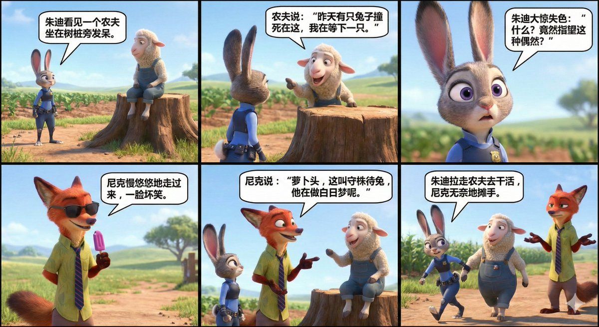 疯狂动物城朱迪和尼克讲小故事-守株待兔