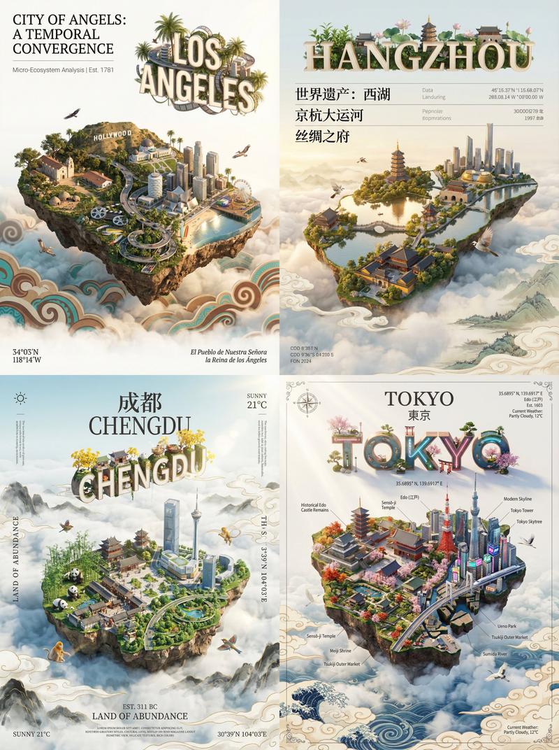 城市渲染数字艺术海报