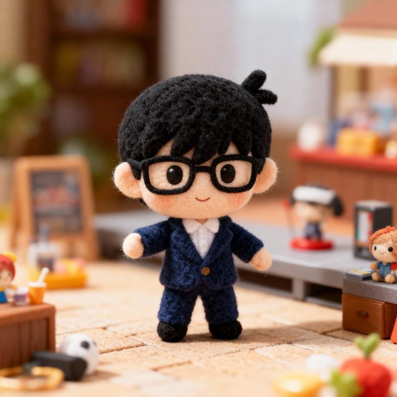 剪刀人概念设计:塑料模型与植绒公仔