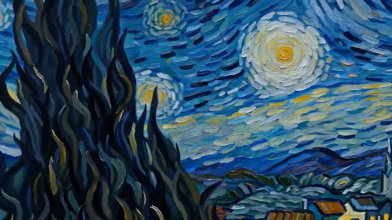 梵高星月夜动态油画