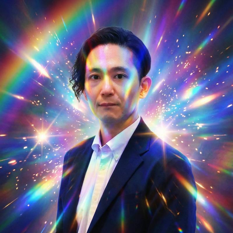强光映照下的冷峻面容与平静神情