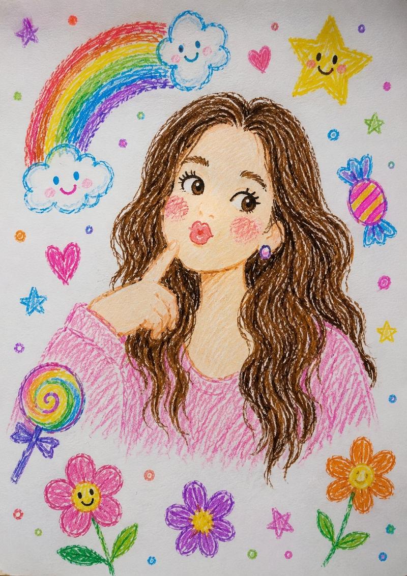 蜡笔画转超写实专业人像摄影