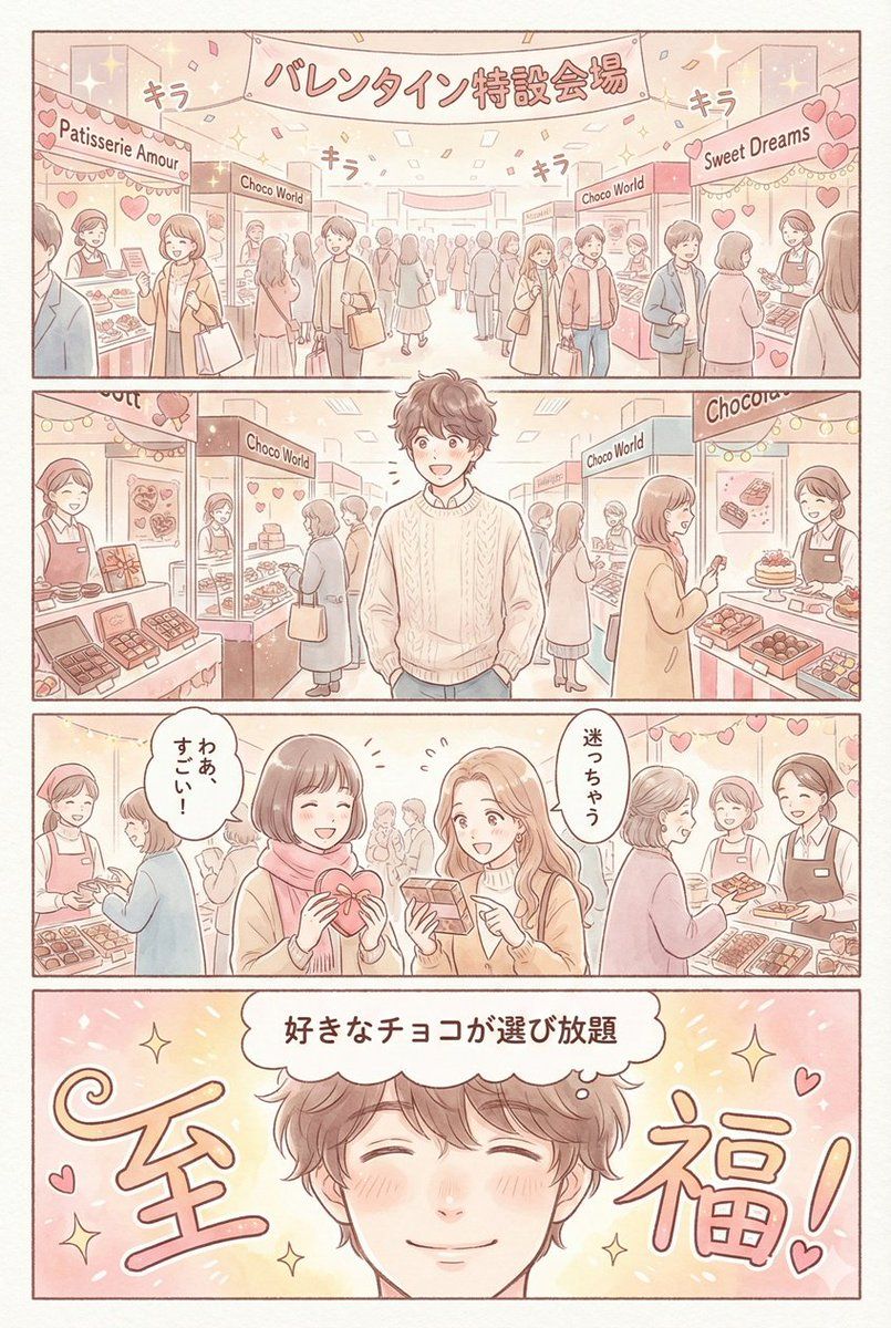 星光闪烁的情人节巧克力集市