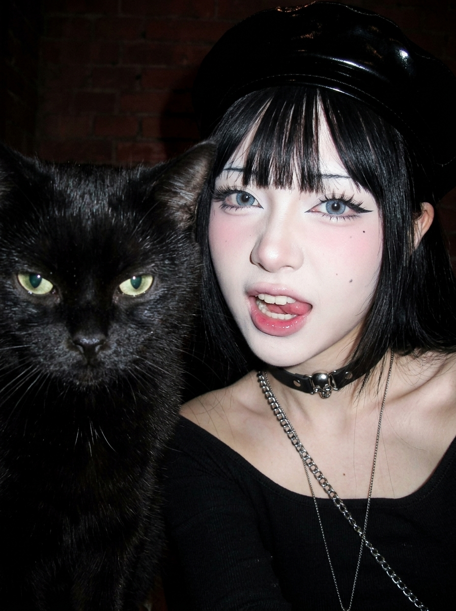 18-22 years old, [body temperament], black long straight hair, straight bangs, [