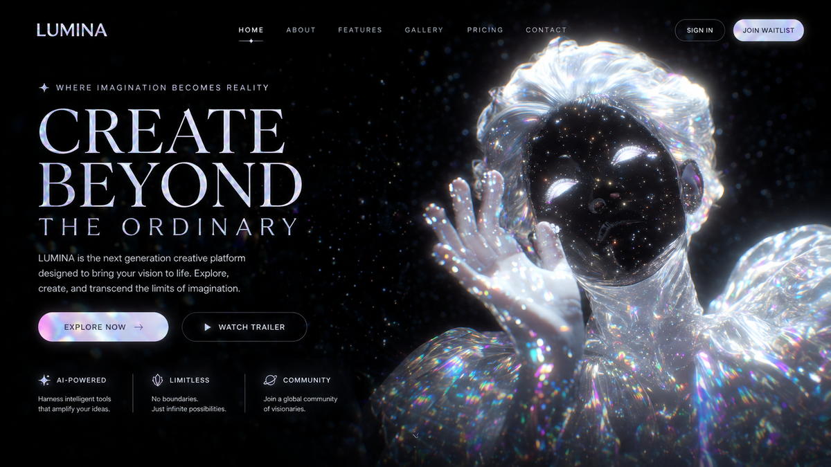 Create a landing page using this image as a reference for style and color