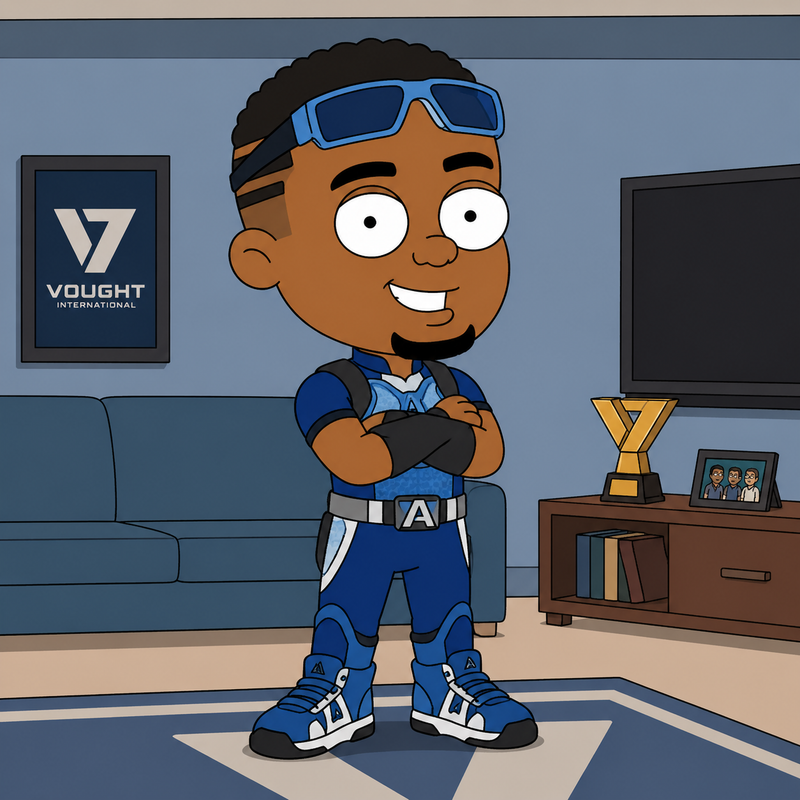 Core Concept: Redraw A-Train as a character from an American adult animated sitc