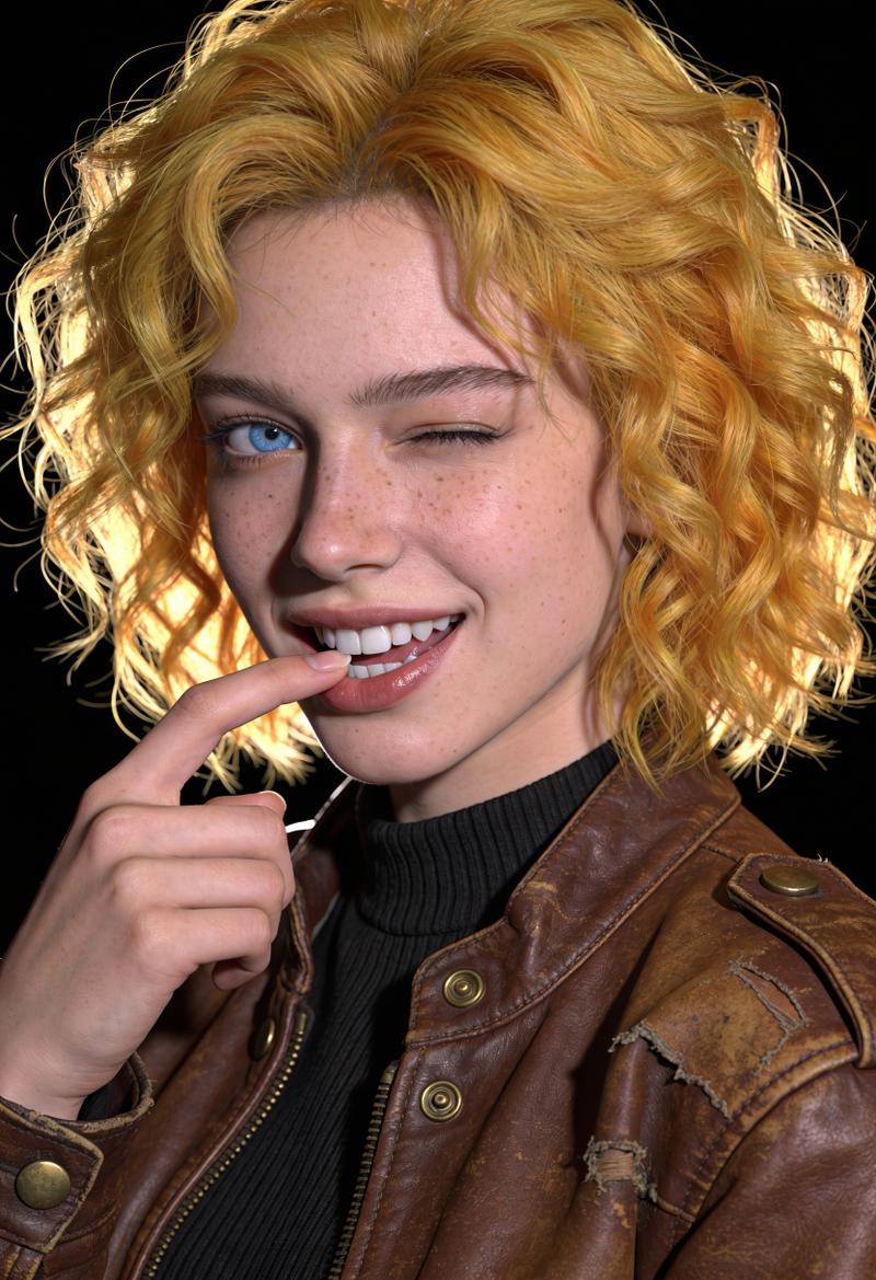 { "subject": { "description": "A young Caucasian woman with striking features",