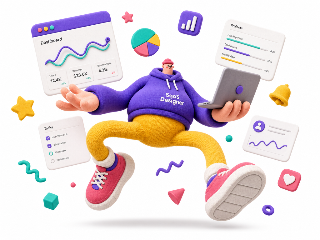 A complete single 3D illustration, exaggerated artistic editorial illustration s