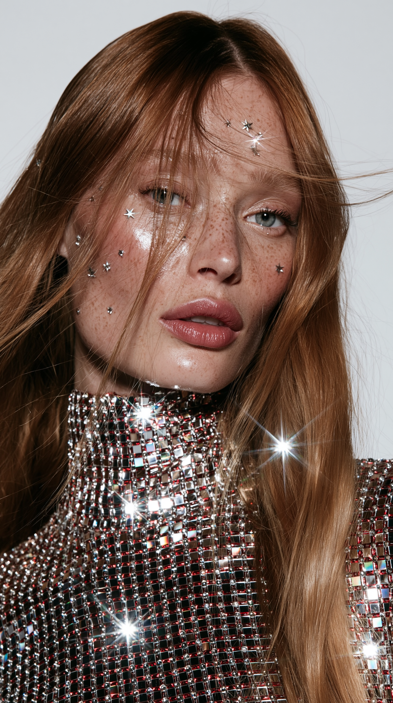 holographic runway model, archival pigment print aesthetic --exp 22 --raw --sref