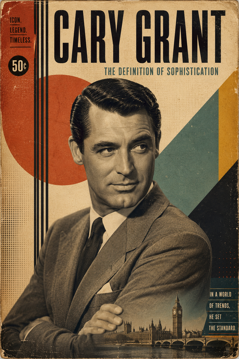 Create a premium 1950s–1960s vintage editorial poster featuring [Subject] as the