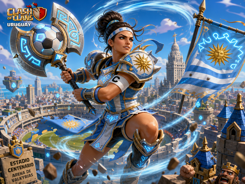 vertical 9:16, Uruguay national team captain reimagined as a Clash of Clans VALK