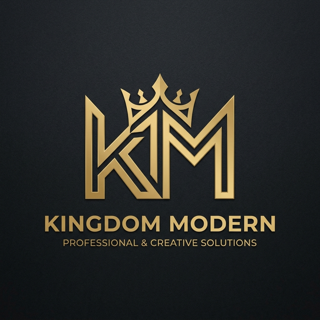 Créame un logo que de una Km donde esas dos letras formen una corona de rey todo