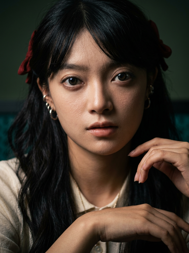 生成同一人物美式肖像照片，subtle skin texture, noticeable pores, cinematic micro-contrast。sha