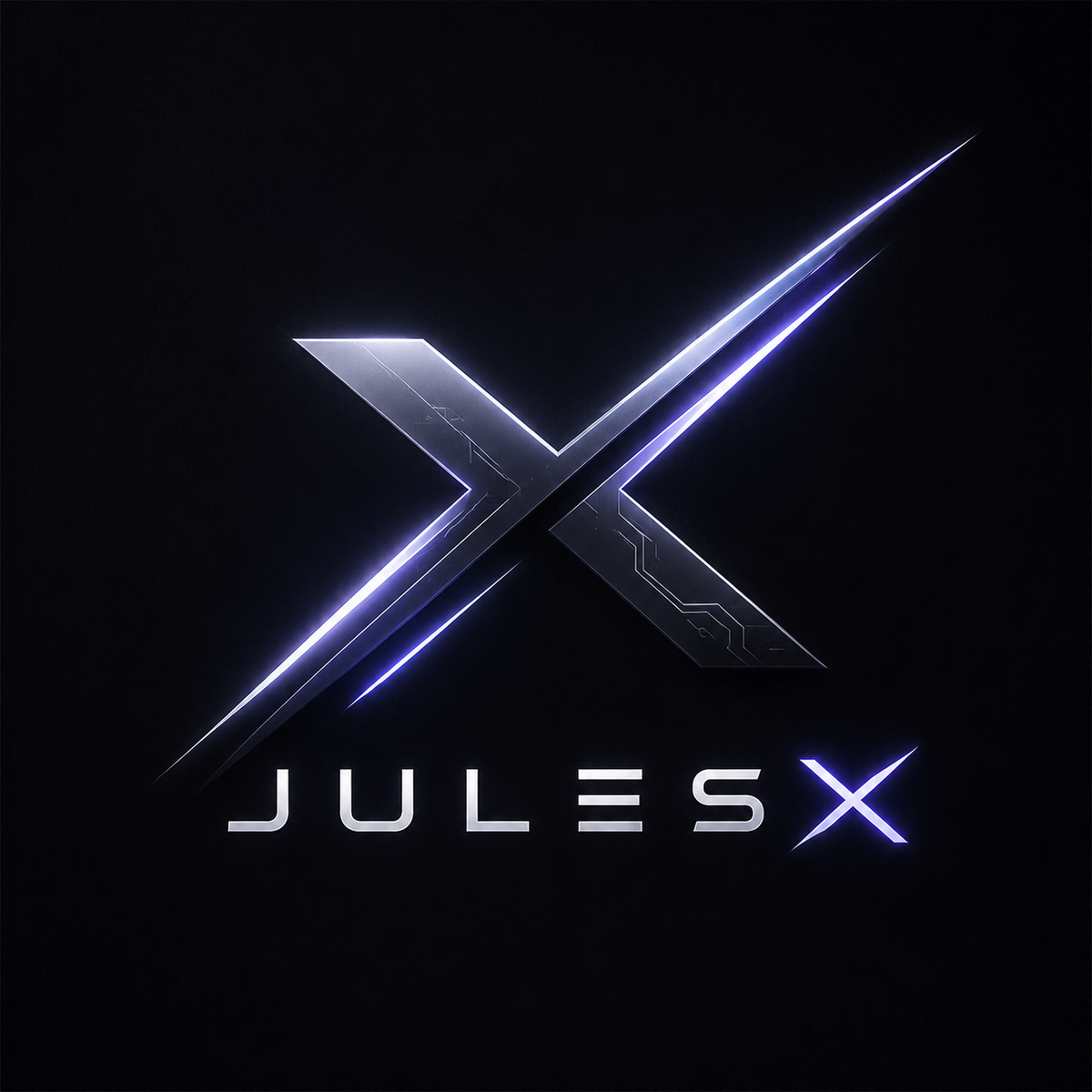 “JulesX” has a modern, mysterious, and high-tech feel, so the logo should follow