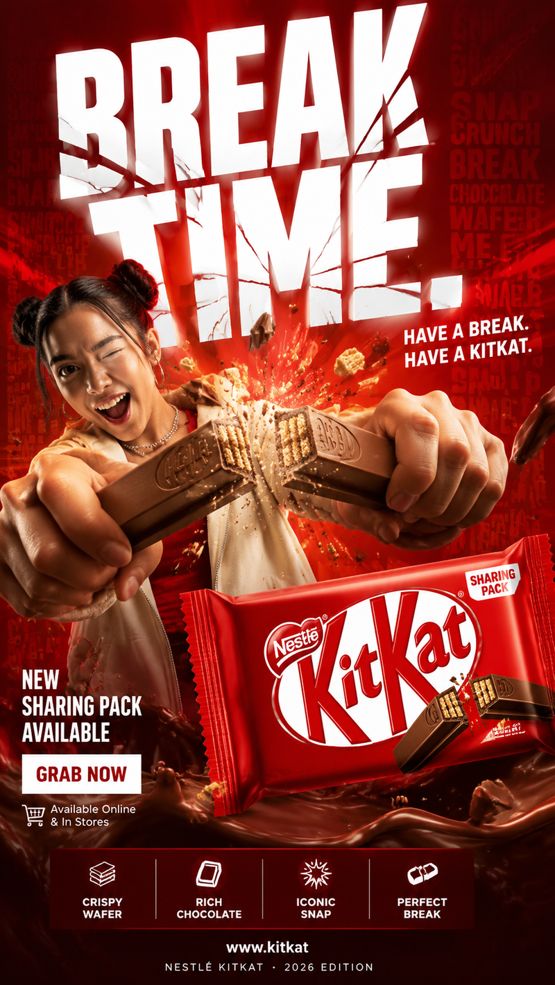 FORMAT: 4:5 vertical hyper-commercial chocolate campaign poster, ultra-high reso