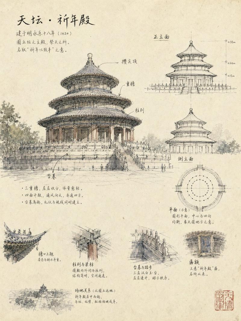 建筑 提示词 升级版来了 GPT-image2 作图前，认真调查知识真实性 所以这种图片要五分钟左右的能出图 提示词如下： 请创作一张“建筑师手...