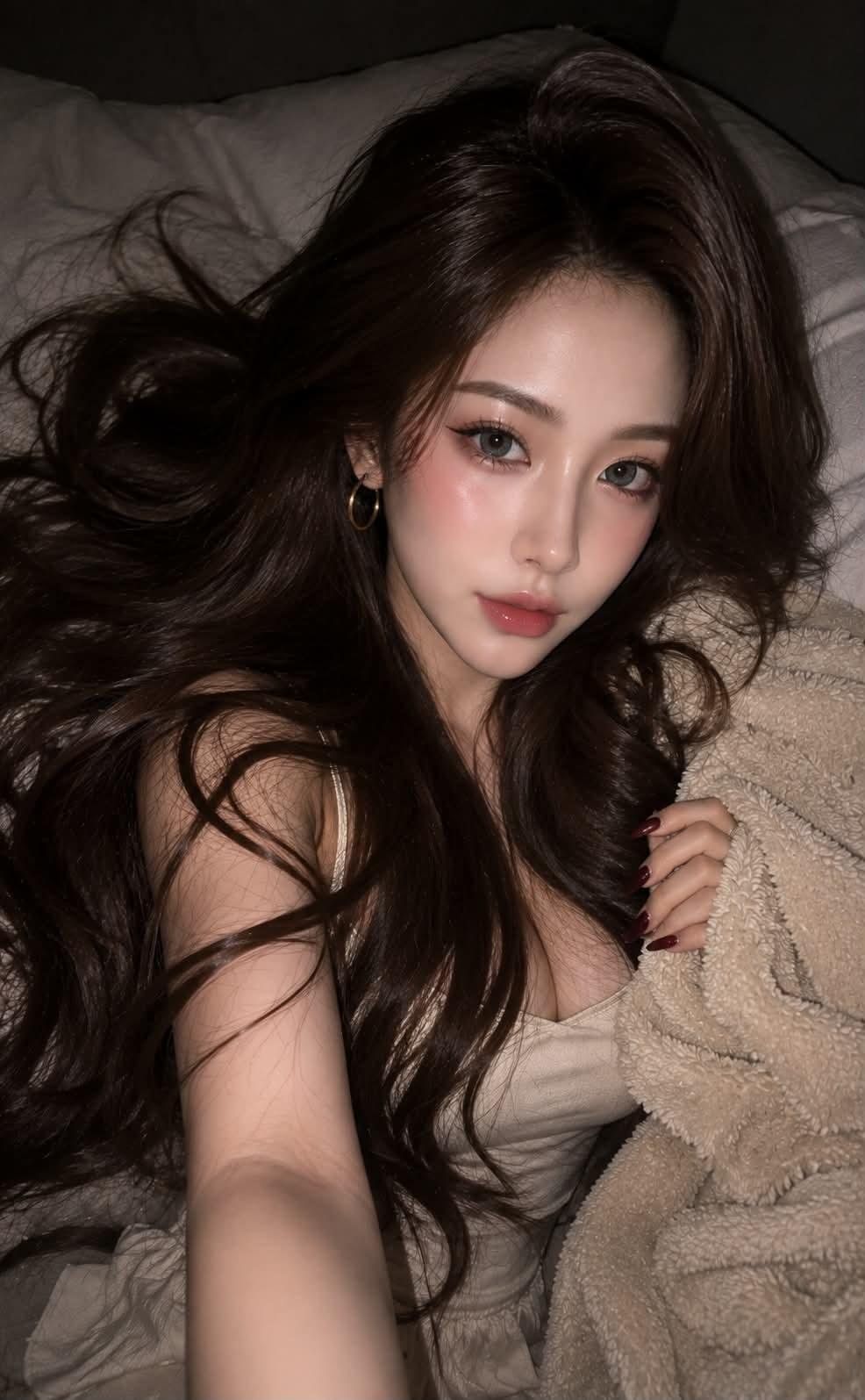 Chatgpt image 2 提示词 超现实主义特写美女肖像,描绘一位惊艳的年轻女性,以 iPhone / 数码相机美学捕捉,在昏暗室内环境中...