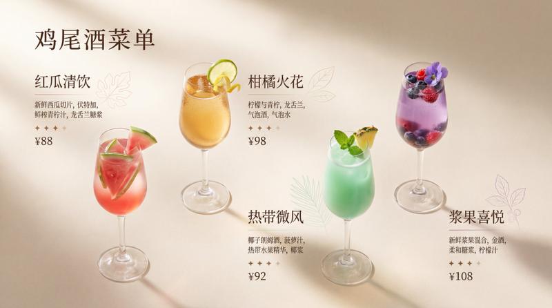 果酒菜单设计:精致优雅的视觉盛宴
