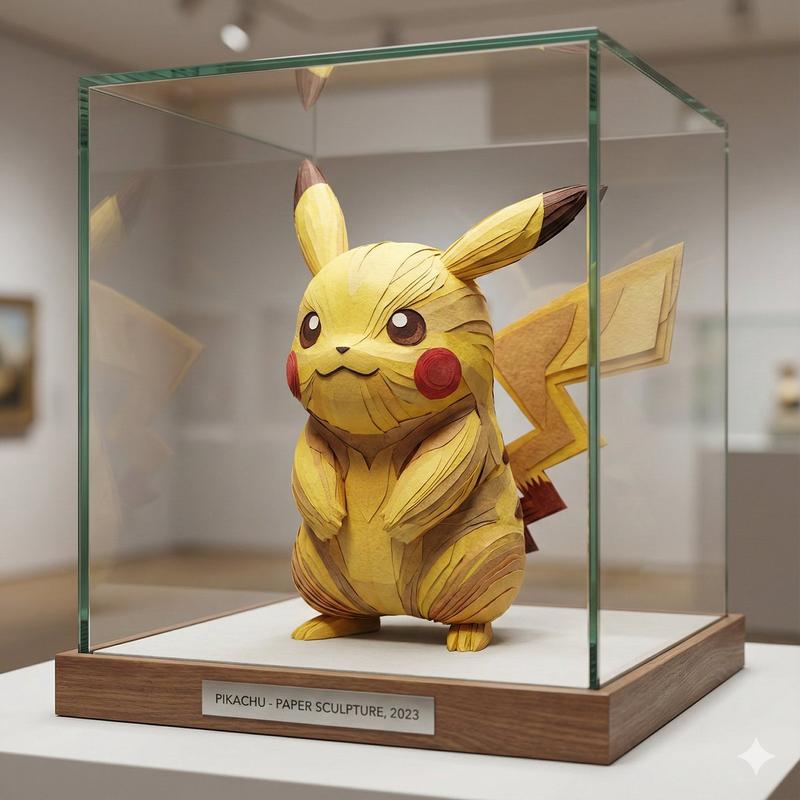 卡通角色博物馆展示纸雕塑