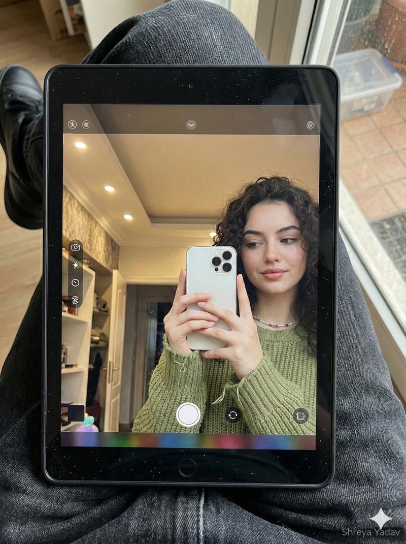 超写实iPad反射人像
