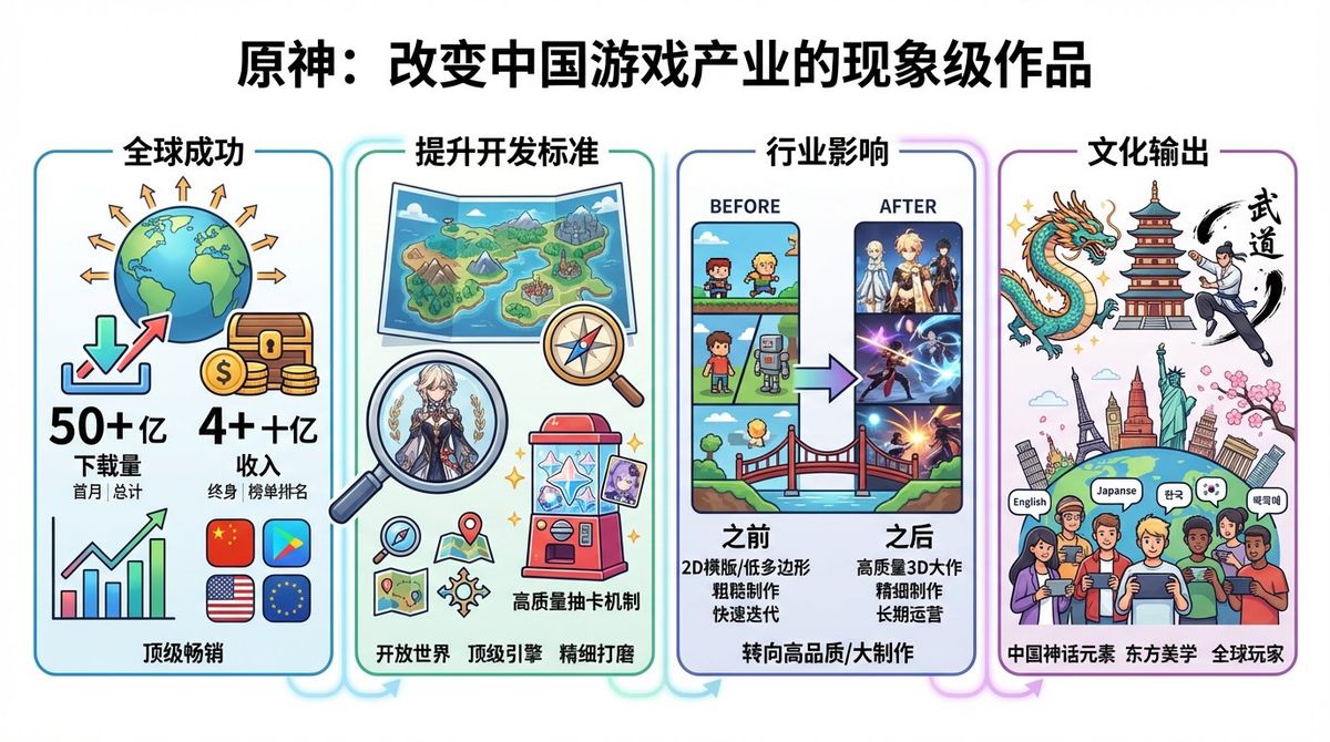 科普插画：原神如何改变中国国产游戏生态