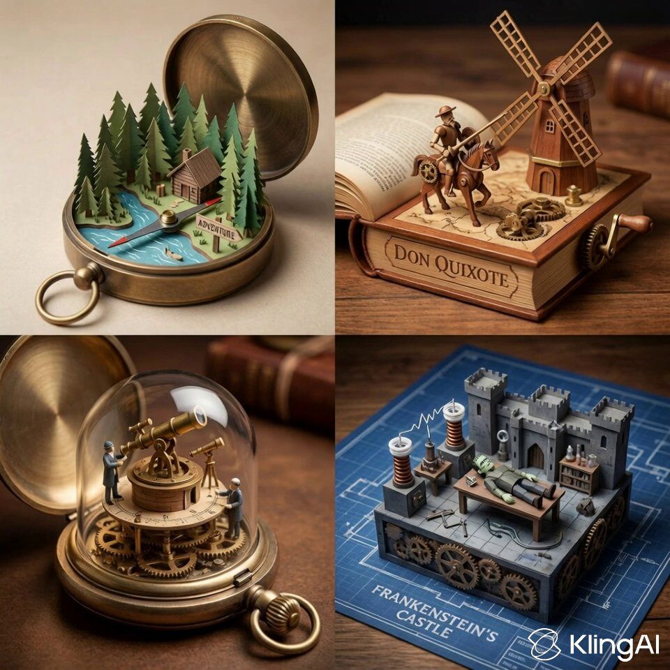 从11张照片中随机选取4张进行灵感绘制的作品