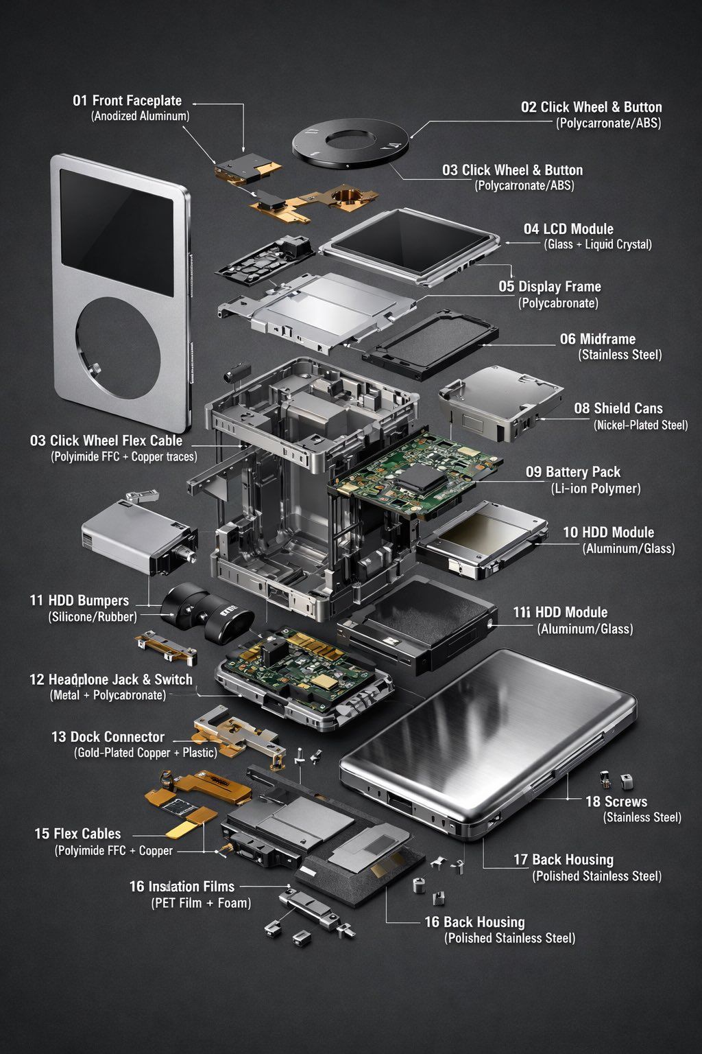 iPod Classic 解体图