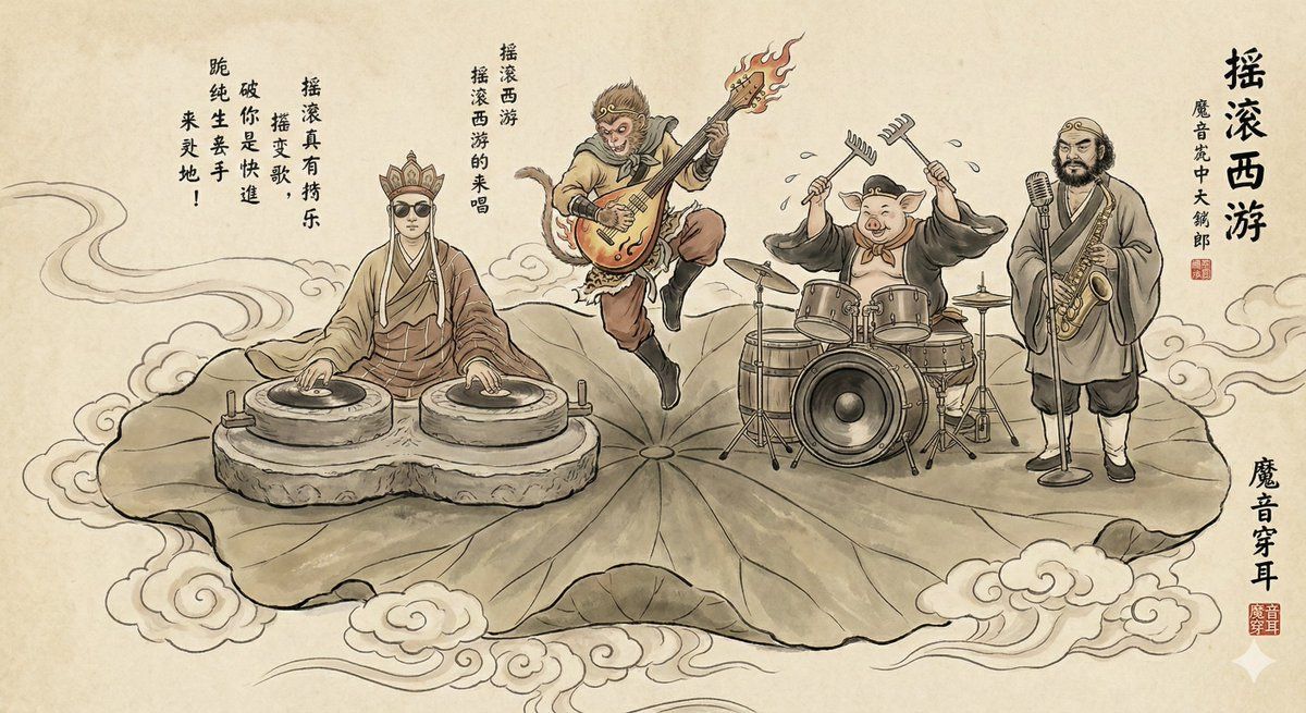 西游记师徒四人组成了一个摇滚乐队