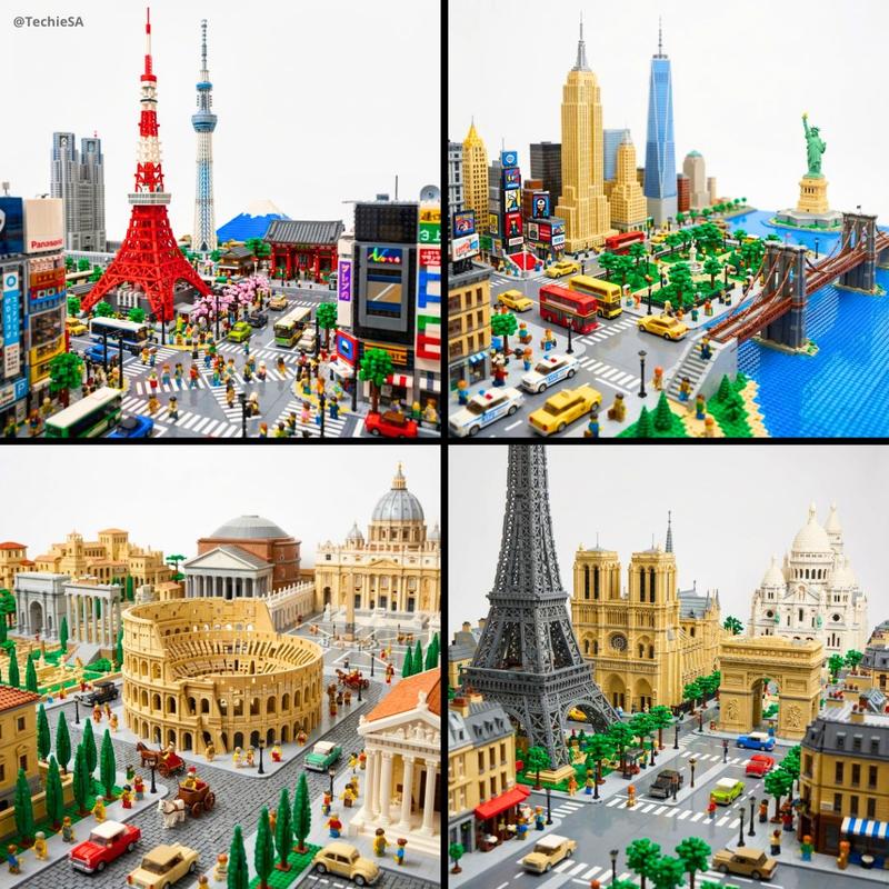 NANO BANANA PRO的LEGO城市