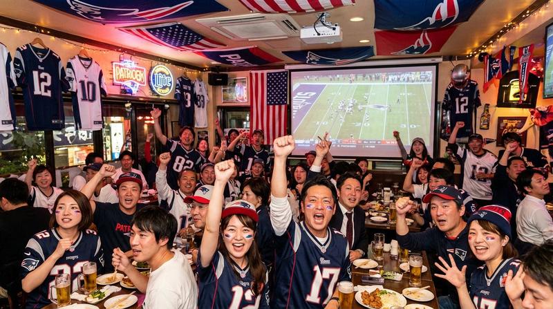Nano Banana Pro生成:日本NFL粉丝的佩顿斯支持场景