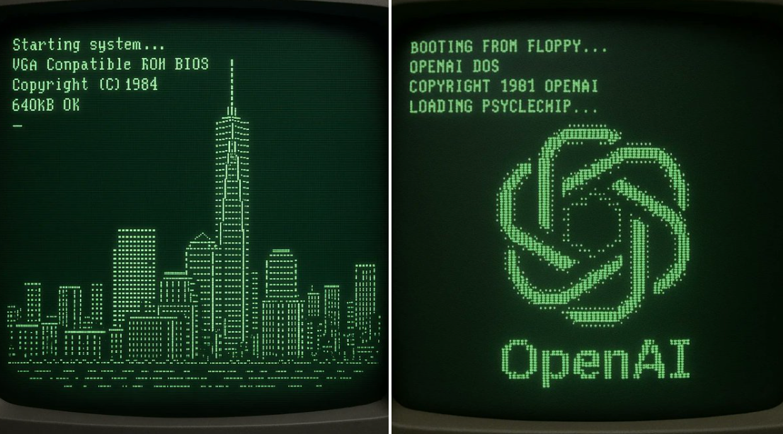 复古电脑开机画面解析为ASCII艺术