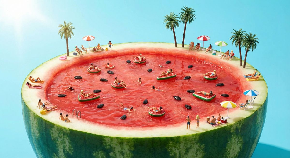 夏日西瓜泳池