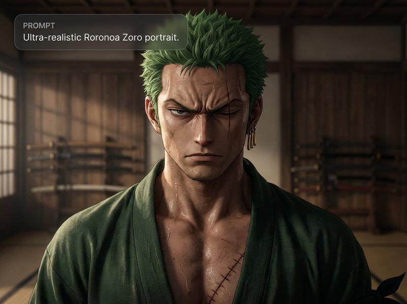 超写实版世界最伟大剑士，Roronoa Zoro画像