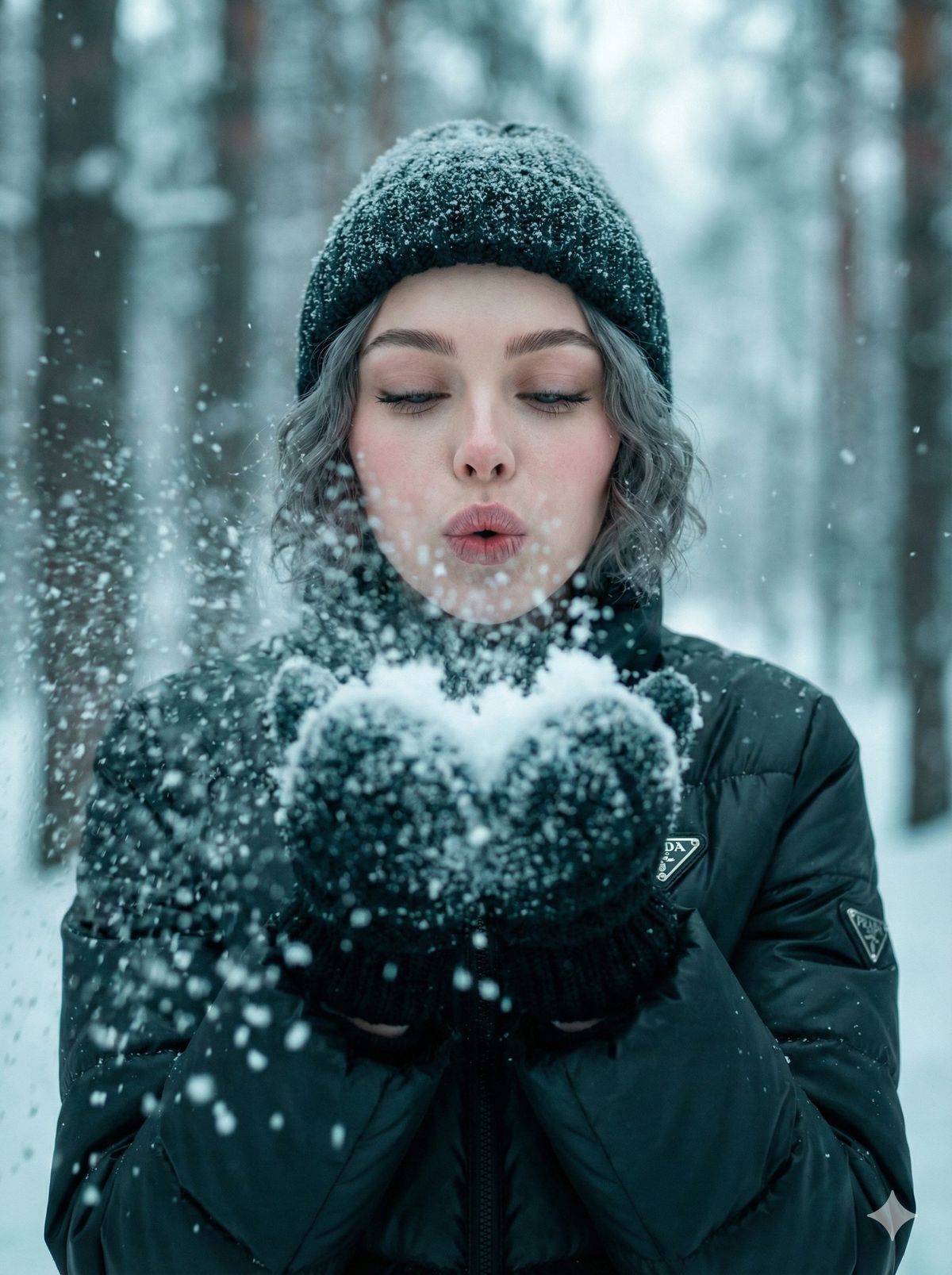 冬日吹雪肖像
