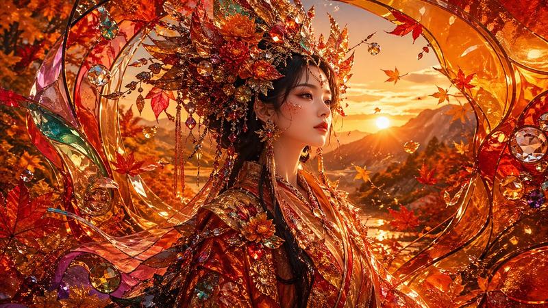 落日余晖下的华美秋之女皇