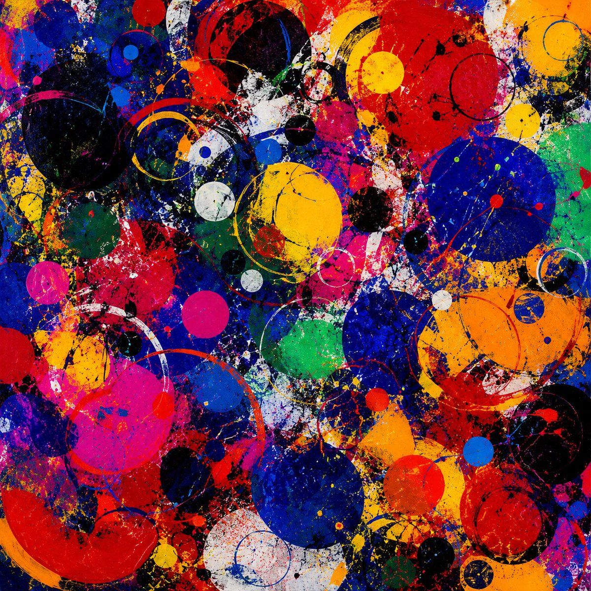 充满活力的抽象圆形泼墨艺术