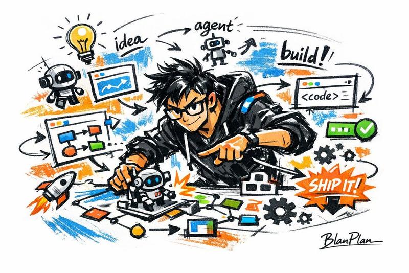 涂鸦速写风格 AI Builder 生成器