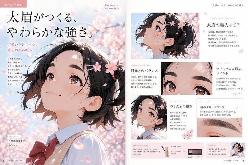 动漫美妆杂志眉妆专题