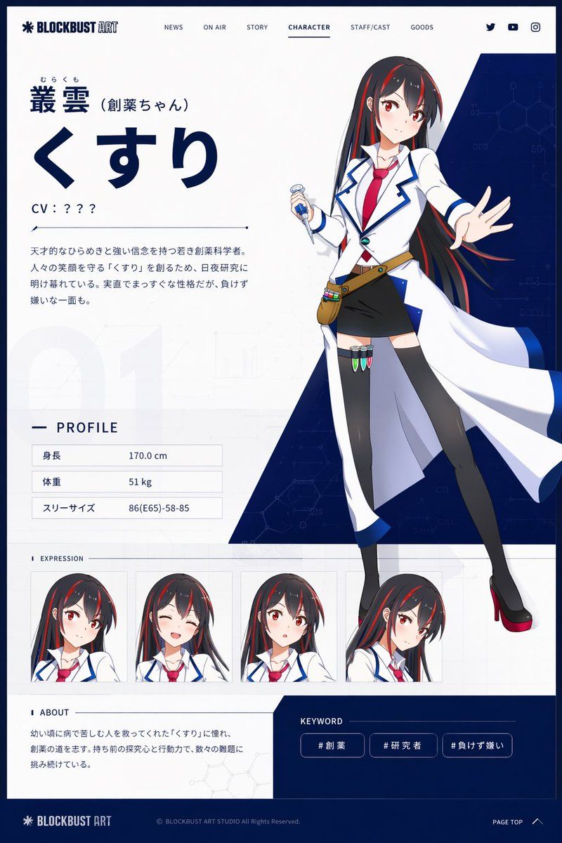 动漫角色资料网页设计模板