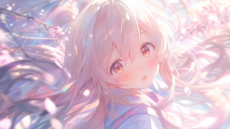 柔和动漫樱花肖像