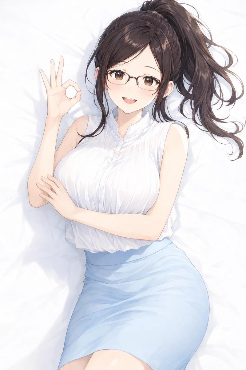 比出 OK 手势的动漫女性