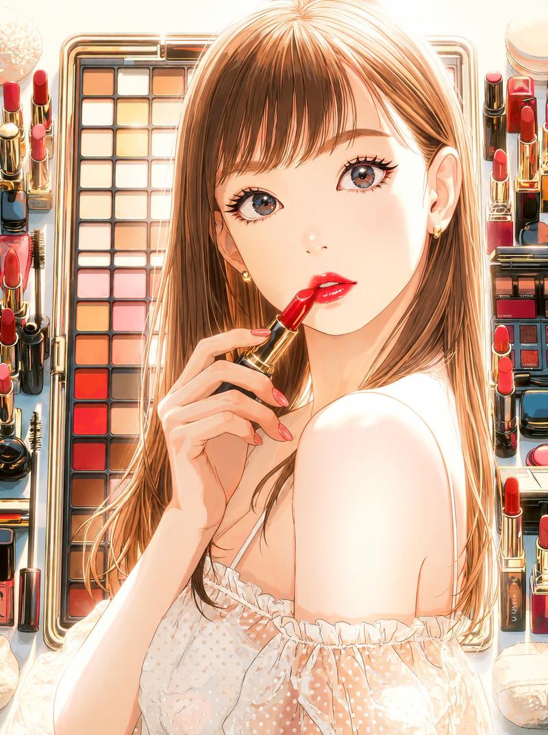 动漫风格口红美妆肖像