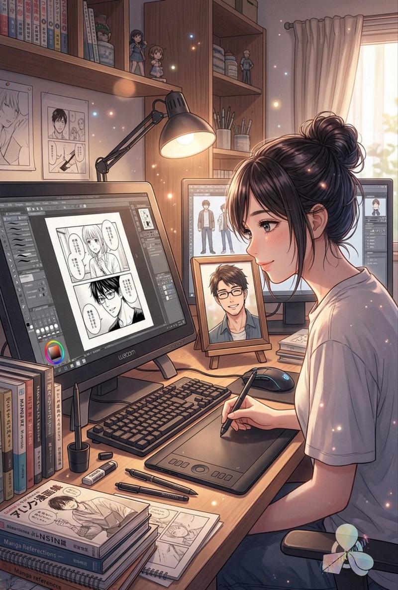 温馨动漫漫画家工作室