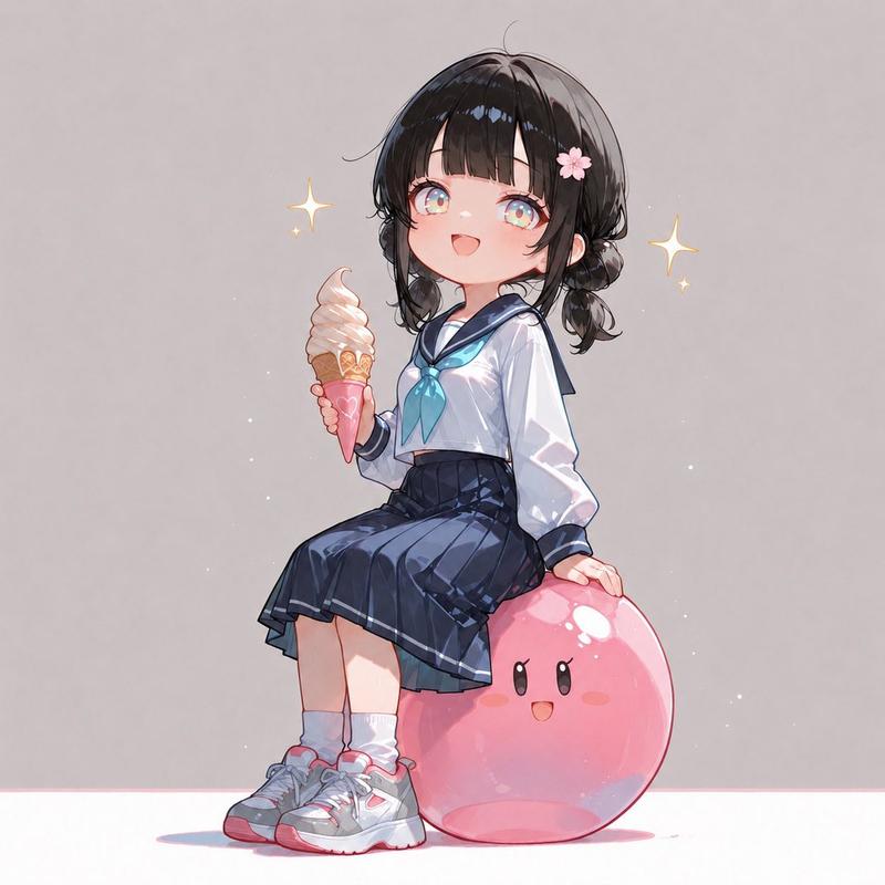 粉色史莱姆上的动漫女学生