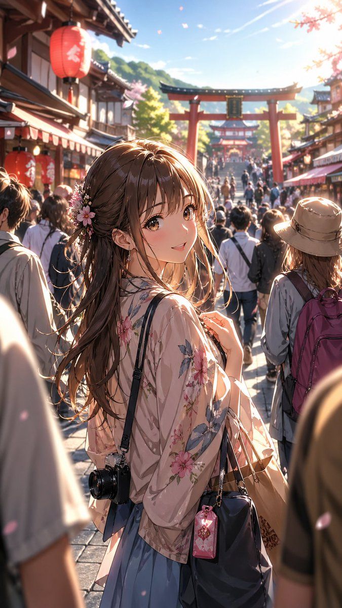 Anime Shrine Street Portrait