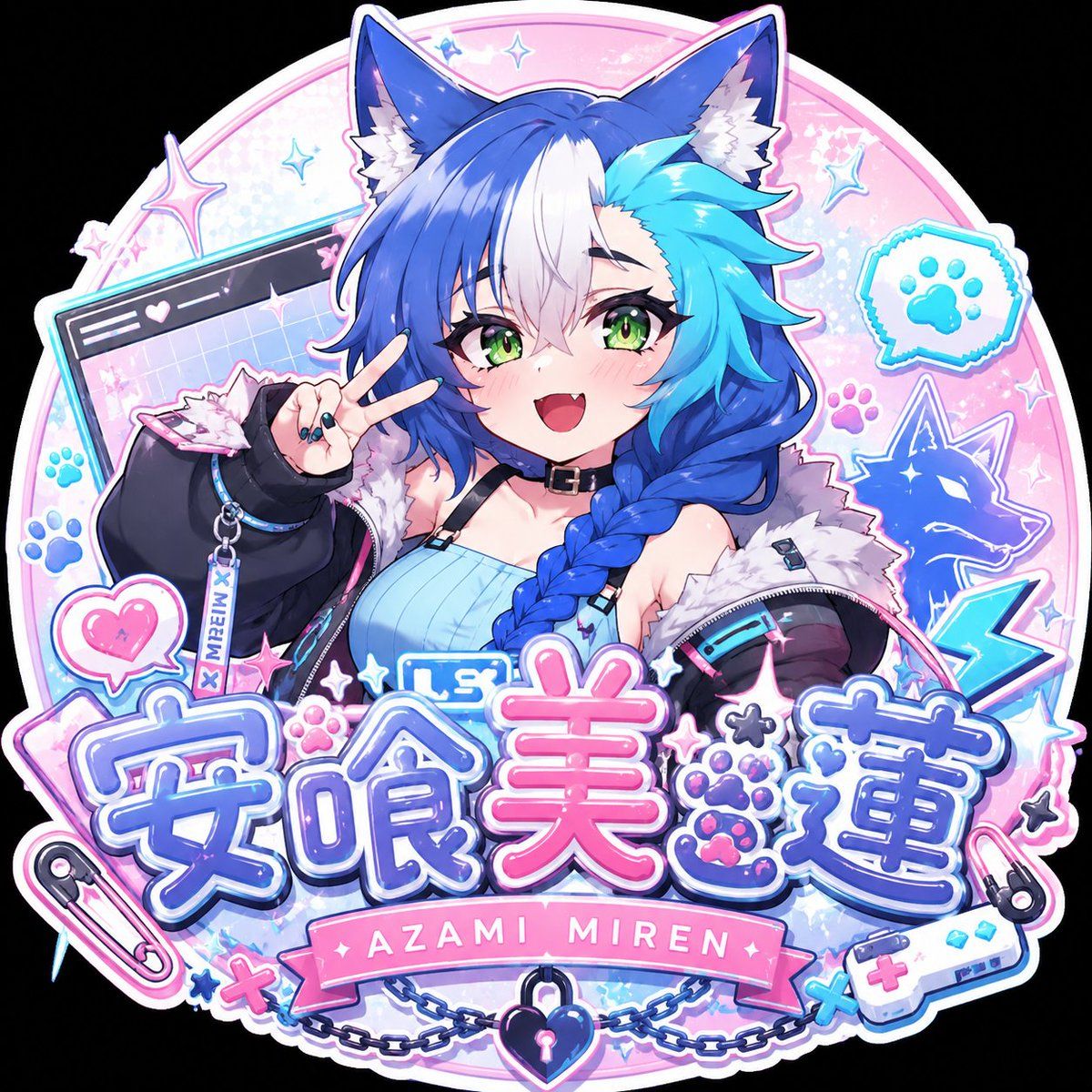 可爱动漫 VTuber 徽章 Logo